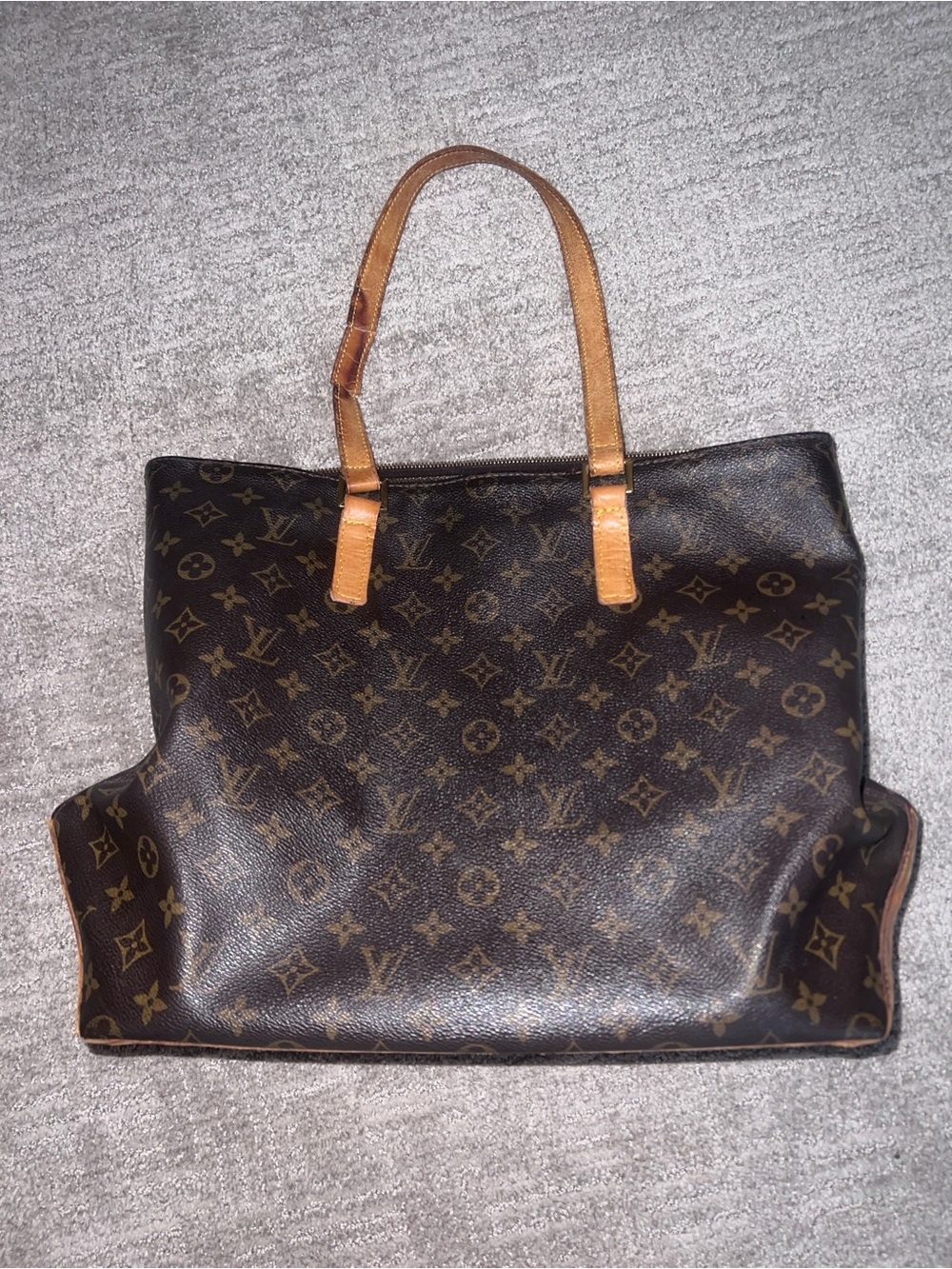 Louis Vuitton Monogram Canvas Shoulder Tote - Dark Brown & Tan